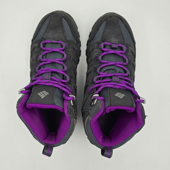 Columbia Crestwood Mid Waterproof Hiking Shoes, Graphite, Bright Plum, Women's 6 - Picture 11 of 16